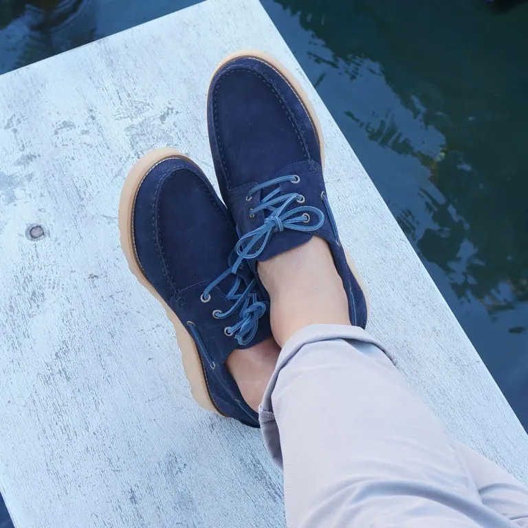 Scarpa da barca uomo Caleri color oceano