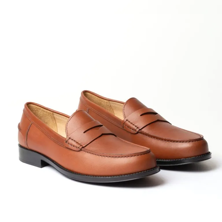 maestrale mocassino penny loafer da uomo caleri shoes caramello