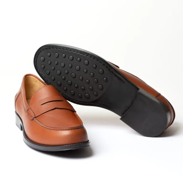 maestrale mocassino penny loafer da uomo caleri shoes caramello