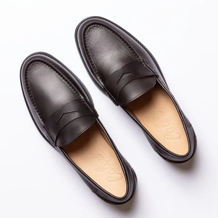 maestrale mocassino penny loafer da uomo caleri shoes fondente