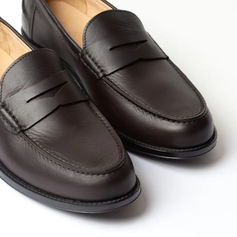 maestrale mocassino penny loafer da uomo caleri shoes fondente