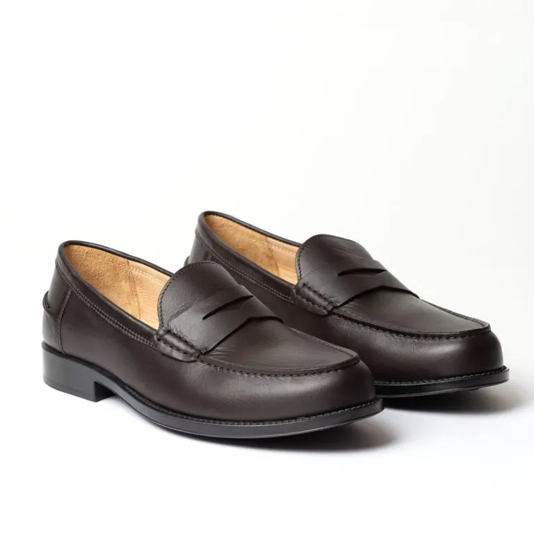 maestrale mocassino penny loafer da uomo caleri shoes fondente