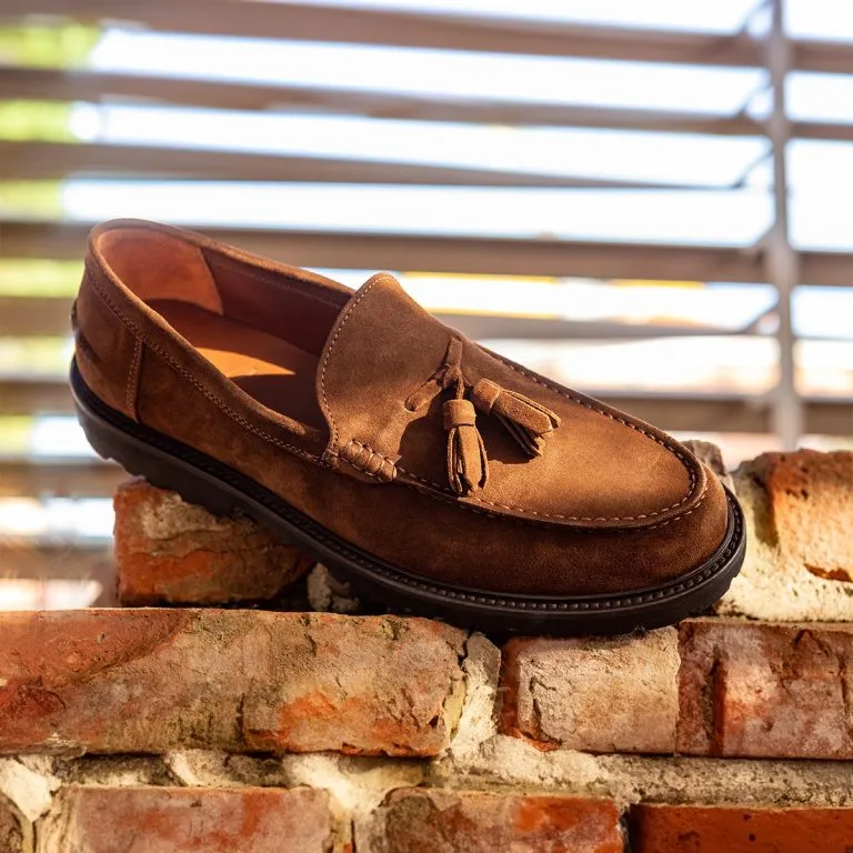 mocassini con nappine linea zefiro caleri shoes caffè