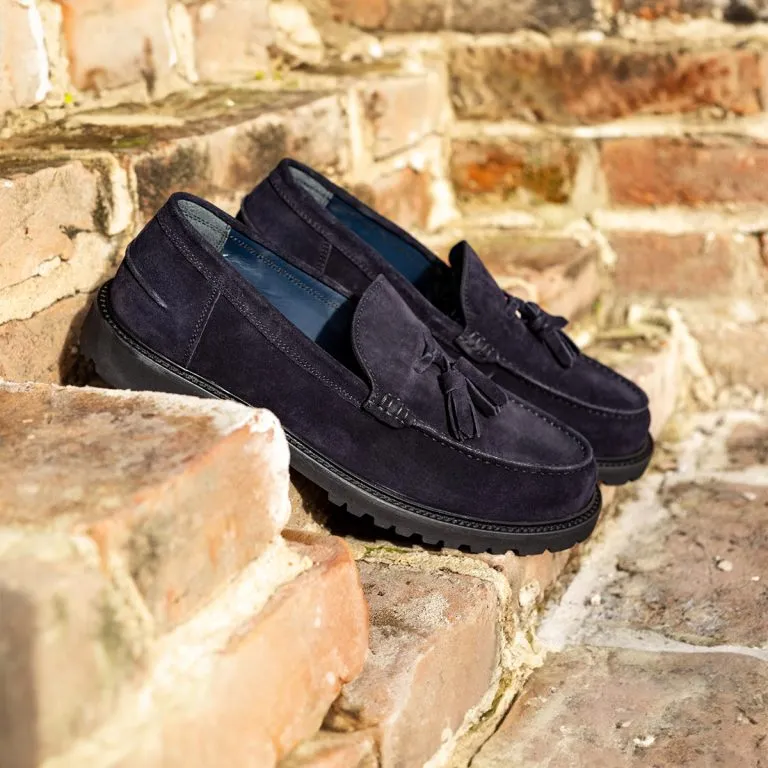 mocassini con nappine linea zefiro caleri shoes notte