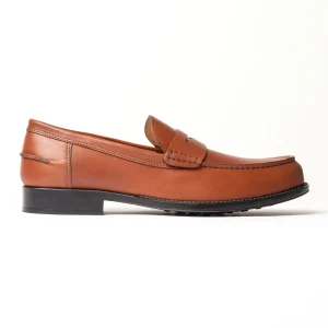 maestrale mocassino penny loafer da uomo caleri shoes caramello